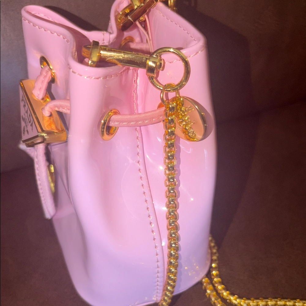 Pink Prada Micro Pouch chain strap / mini bucket bag - in box - Picture 4 of 10